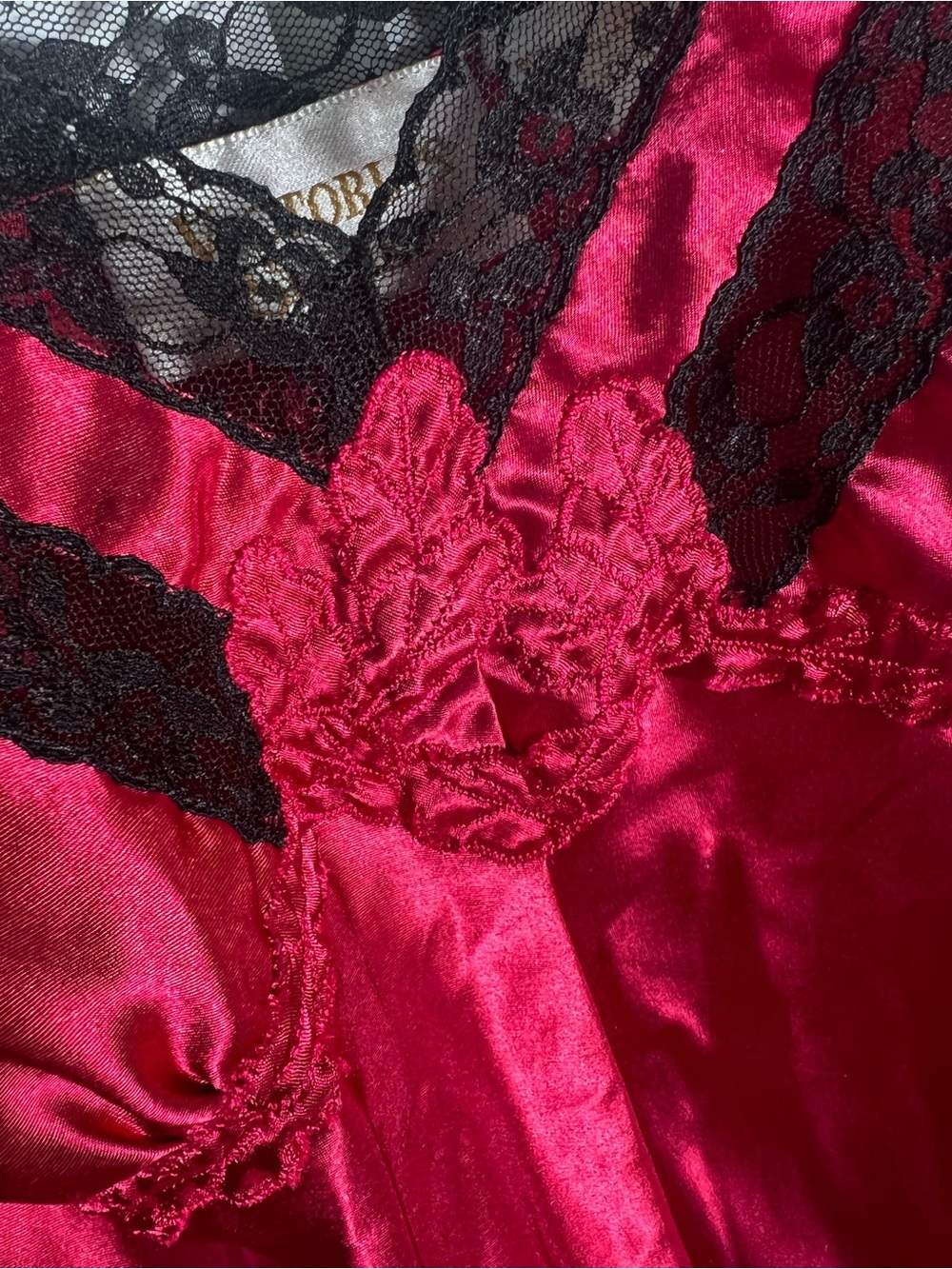 Victoria's Secret vintage gold label Fuchsia Satin Lace-Trim teddy romper - Picture 8 of 10